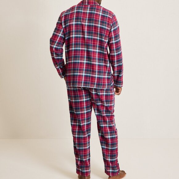 Tommy Bahama Flannel Long Sleeve & Pants Pajama PJ Set  $105 Red Plaid - Picture 4 of 13